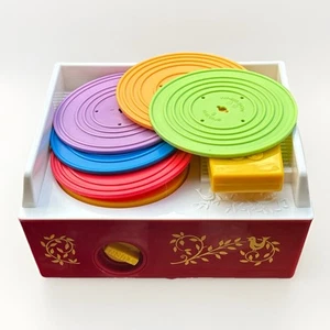 Fisher Price Music Box Record Player Toy & 5 Records Works Great Mint 2014 Video - Picture 1 of 9