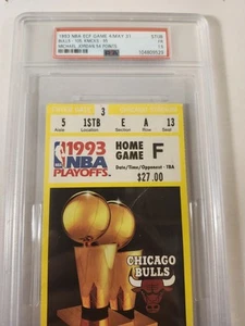Michael Jordan 54 Pts-Ticket Stub Basketball 1993 Chicago Bulls NBA Playoffs PSA - Picture 1 of 5