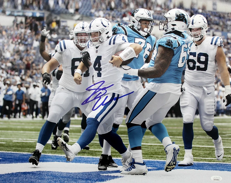 Sam Ehlinger Signged Autographed Indianapolis Colts Touchdown 16x20 Photo JSA - Image 1 of 1