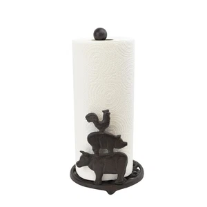 Paper Towel Holder Farm Animals Home Storage Hen Pig Cow Farmhouse Kitchen Decor - Picture 1 of 4