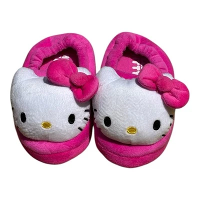 Chinelos fofos Hello Kitty by Sanrio para meninas infantis rosa quente tamanho 9/10 grande LIMPO - Imagem 1 de 4