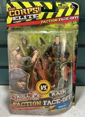 The Corps Elite VS The Curse Faction Face Off Troll & Rain Figures 2016 Lanard Foto 1 de 4