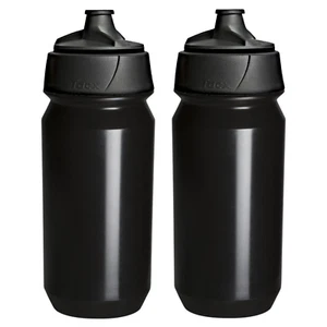 2x Tacx Shanti Cycling Water Bottles 500ml Black Bidons for Road/Gravel/MTB Bike - Picture 1 of 2