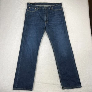 Levis 505 Jeans Men's 38x32 Med Blue Regular Straight Denim Pants Act (37x30.5) - Picture 1 of 14