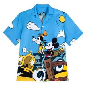 Disney Mickey Mouse and Friends Woven Shirt for Adults Mickey & Co. Size M New - Picture 1 of 5
