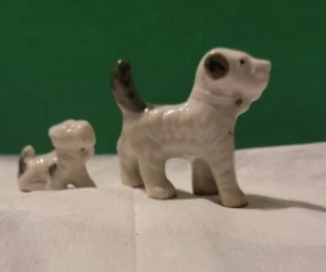 Vintage Set Of Mom Terrier Dog With Pup No Chain Japan - Picture 1 of 6