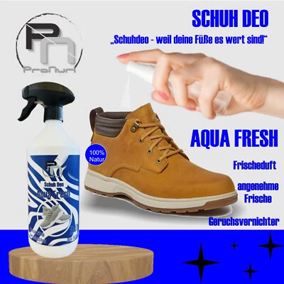 PRONURI 1L Schuh Deo Geruchsstopp Geruchsentferner Schuhspray Schuhe Schweiß Aqua Fresh