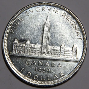 1939 Canada Silver 1 One Dollar $1 Nice Detail -3942- - Bild 1 von 2