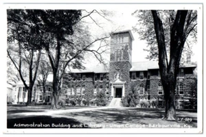 Postcard RPPC Admin Building & Library Union College Barbourville Kentucky KY - Picture 1 of 3