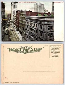 Tarjeta postal de Cincinnati Ohio VINE ST NORTH FROM 3RD ST T502 - Imagen 1 de 1