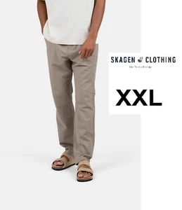 US$131 SKAGEN CLOTHING Denmark Men’s Classic Linen Pants XXL Mocha NWT - Picture 1 of 12