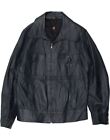 VINTAGE Womens Leather Jacket IT 48 XL Navy Blue Leather AM02