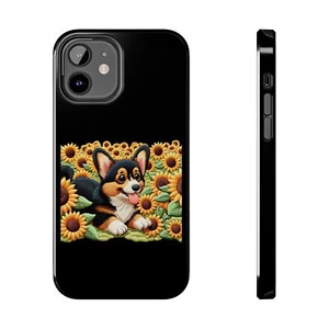 Cute Corgi Laying in Sunflower Tough Phone Cases - Picture 1 of 65