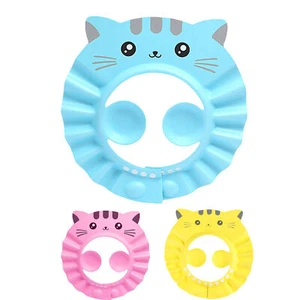 Baby Shower Hat Adjustable Kids Shampoo Bath Cap Wash Hair Waterproof Ear Shield - Picture 1 of 13