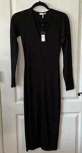 Rag & Bone The Knit Rib Bias Dress Sheath Sz XS $375 Black - Picture 1 of 9