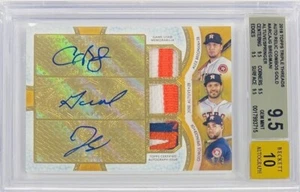 2018 Topps Triple Threads Bregman Altuve Springer Gold Relic/9 BGS 9,5 automático 10 - Imagen 1 de 2