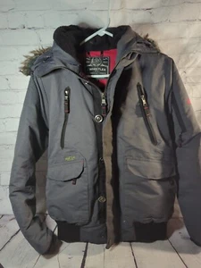 J. Whistler Canada Gray Down Jacket Winter Coat Removable Hood - 14/16 Youth - Picture 1 of 10