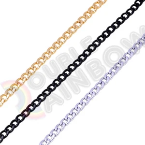 Hombre Mujer Collar Acero Inoxidable Chapado en Oro/Negro Cubano 3-12mm Eslabón de Cadena C08 - Imagen 1 de 7