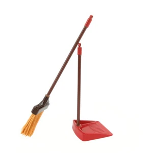 1 Set Miniature Broom and Dustpan Decoration Kid's Pretend (Red) - Picture 1 of 12