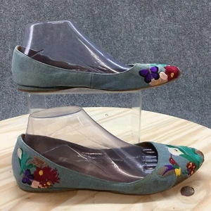 Nine West Shoes Womens 8.5 M Suziella Embroidered Hummingbird Pointed Flats Blue - Picture 1 of 17