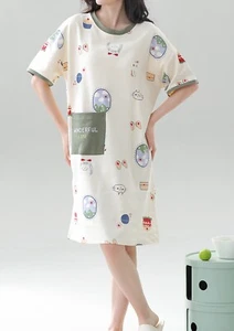 100% Cotton Girl's Pajamas Nightgown Sleepwear Night Dress Nightshirt Loungewear - Picture 1 of 6