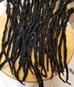 dread locs 100% virgin Human Hair handmade 50 pieces up to 13" Black 1/b - Picture 1 of 4