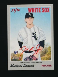 2019 Topps Heritage High Number Real One Red Ink /70 Michael Kopech Rookie Auto - Picture 1 of 2