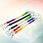 12Pcs Spring Coil Cord Keychain Stretchy Retractable Key Holder Random Color