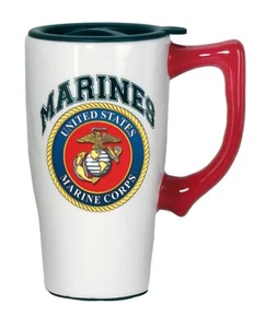 - Ceramic Travel Mugs - Marines Cup - Hot or Cold Beverages - Gift for Coffee... - Picture 1 of 1