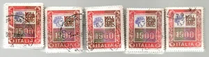 ITALIA REPUBBLICA - SERIE ALTI VALORI 1500 LIRE - 5 MAZZETTE DA 100 FRANCOBOLLI - Foto 1 di 1