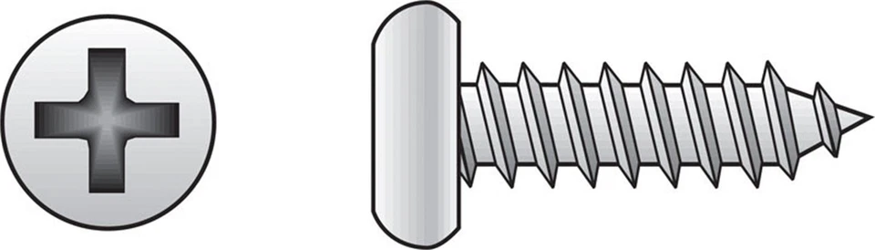 Hillman 80003 Zinc-Plated Steel Phillips Pan Head Sheet Metal Screw #4 x 3/8 in.