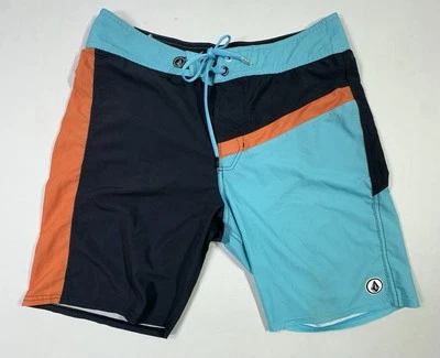 Bañador Volcom Board Shorts Para Hombre 33 Azul Naranja Negro Surf Defectuoso  Foto 1 de 4