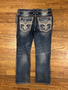 Rock Revival Cypress Distressed Jeans Straight Größe 40 x 33 - schwere Nähte Hose - Bild 1 von 13