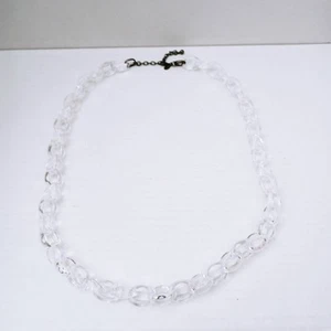 Vintage Joan Rivers Lucite Chunky Chain Link Necklace Statement Runway Bold 38" - Picture 1 of 8