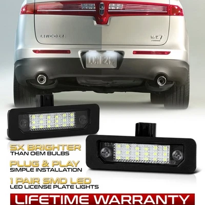 [F'King Bright] LED License Plate Lamp Pair For Lincoln Zephyr MKZ MKX MKT MKS Foto 1 de 4