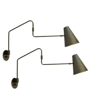 Pair Of Raw Brass Swing Light - Mid century Lighting - Sputnik Lights - Italian - Picture 1 of 9