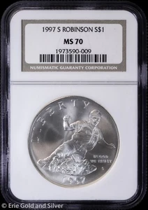 1997-S Robinson Commemorative Silver Dollar NGC MS 70 | Uncirculated UNC BU - Picture 1 of 4