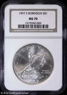 1997-S Robinson Commemorative Silver Dollar NGC MS 70 | Uncirculated UNC BU - Image 1 of 4