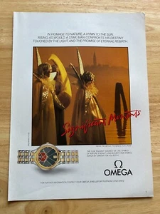 Reloj Omega Símbolo 1987 Vintage Publicidad Original Rojo353 - Imagen 1 de 1