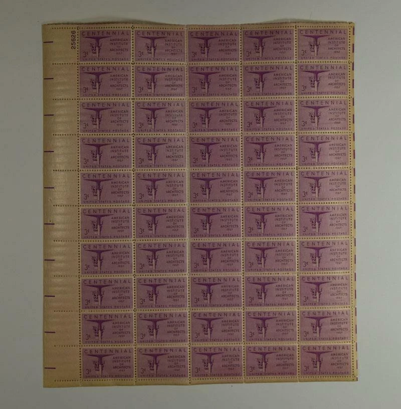 US SCOTT 1089 PANE OF 50 AA OF ARCHITECTS 3 CENT FACE MNH - Image 1 of 1