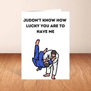 Funny Judo Themed Valentine's Day Card, Martial Arts, Judo, Novelty Love Card - Picture 1 of 7
