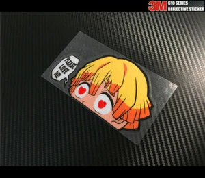 Demon Slayer Zenitsu Agatsuma Peeking Cute Anime JDM Car Reflective Sticker #D09 - Picture 1 of 3