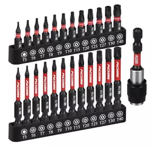 25-piece Torx Bit Set, 1''&2.5'' Security Tamper Proof Torx Impact Screwdriver B - Picture 1 of 8
