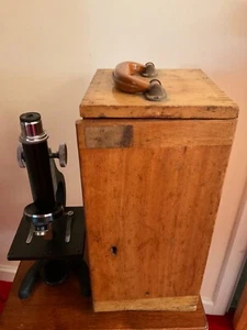 Vintage R & J Beck of London microscope Model 10, Mahogany Box/Case, 1950s, rare - Picture 1 of 12