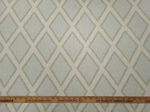Kravet BROOKHAVEN OPAL Linen Teal Blue Diamond Print Drapery Uph Fabric - Picture 1 of 4