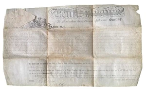 Antigua patente de tierra de vitela de 1813 Parker Township Butler County Pennsylvania PA - Imagen 1 de 9