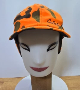 CABELA'S ORANGE CAMO HUNTING INSULATED CAP WITH EAR FLAPS - Picture 1 of 16