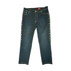 V Cristina Womens Jeans Size 12 Blue Pearls ~ Cotton / Polyester