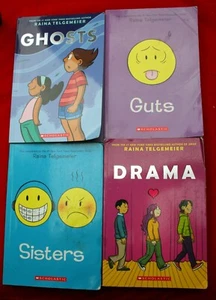 Lot 4 Renee Telgemeier Graphic Novel YA teen pb Girls SISTERS~DRAMA~GUTS~GHOSTS - Picture 1 of 8