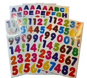 Letters and Numbers Stickers, Set of 6 (3 Letters, 3 Numbers) Scrapbooking - Picture 1 of 4